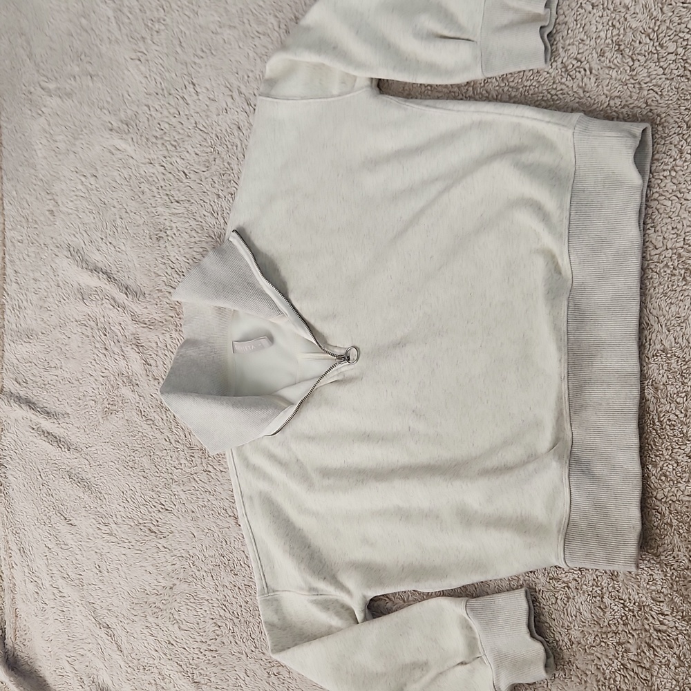 Athleta Cream Half-Zip Sweatshirt